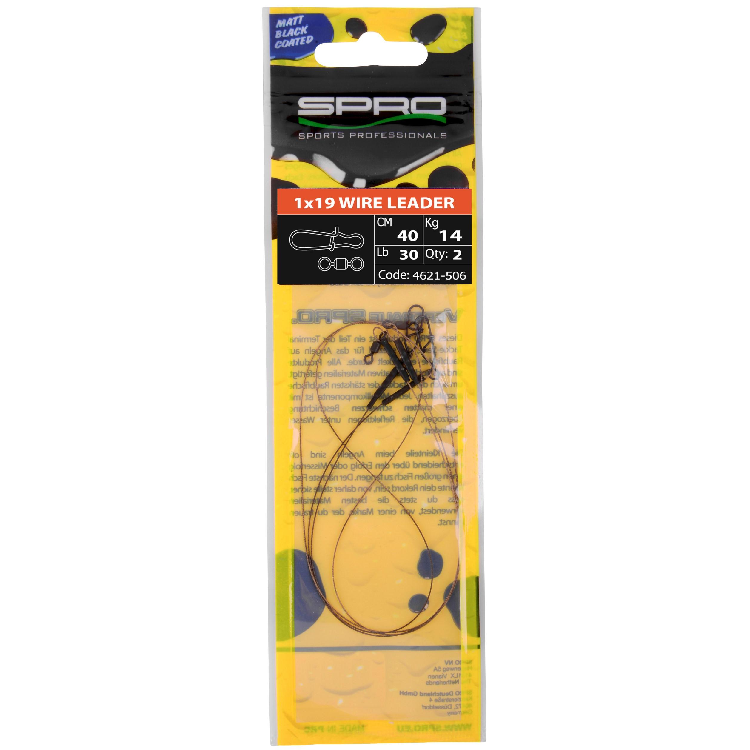 BAS DE LIGNE MONTE SPRO MATTE BLACK LEADER 1X19W – Image 2